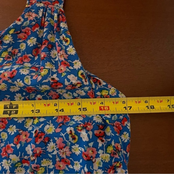 Vince Camuto Blue Floral Sleeveless Maxi Dress Size Medium Side Slits Cobalt - Picture 13 of 13